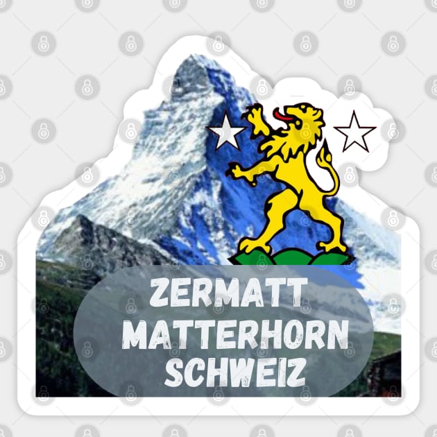 Zermatt, Switzerland Sticker by Papilio Art